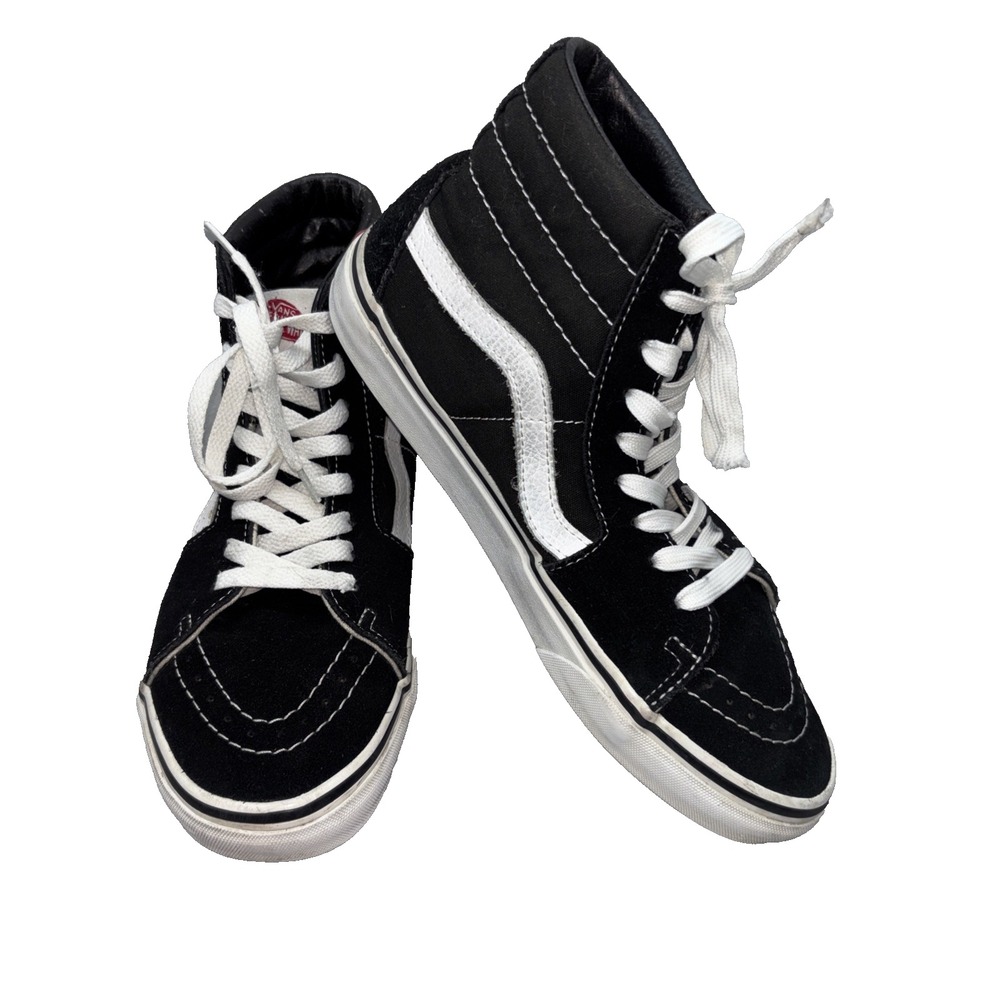 Vans Sk8-Hi High Top Sneakers Black White Mens 7 Womens 8.5 Skate Shoes 507698